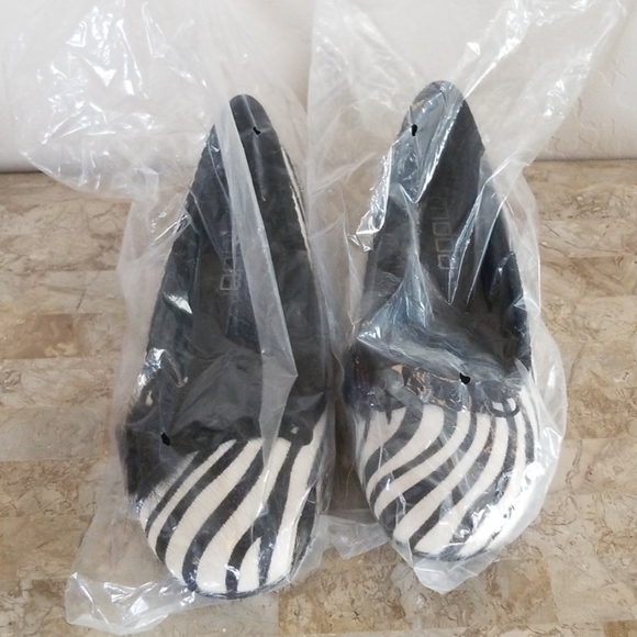 Authentic Cowhide Black & White Zebra Ballet Flats